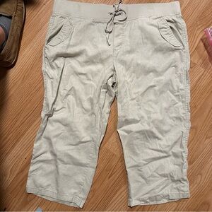Faded glory vintage linen cotton blend size 14 women’s capri pants